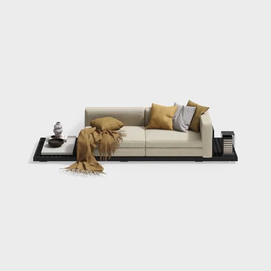 Stylish Low Poly Sofa 3D model for Modern Homes