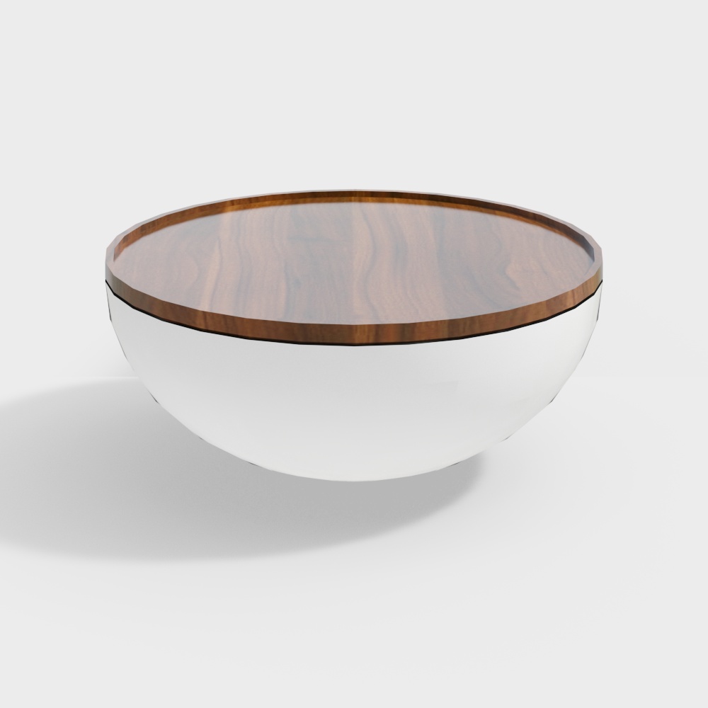 Stylish Round Table 3D Model – Wood & Metal Design