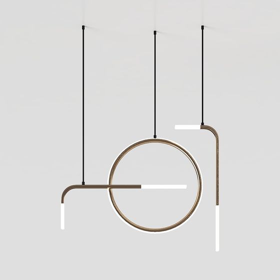 Suspended Ring Chandelier 3D model