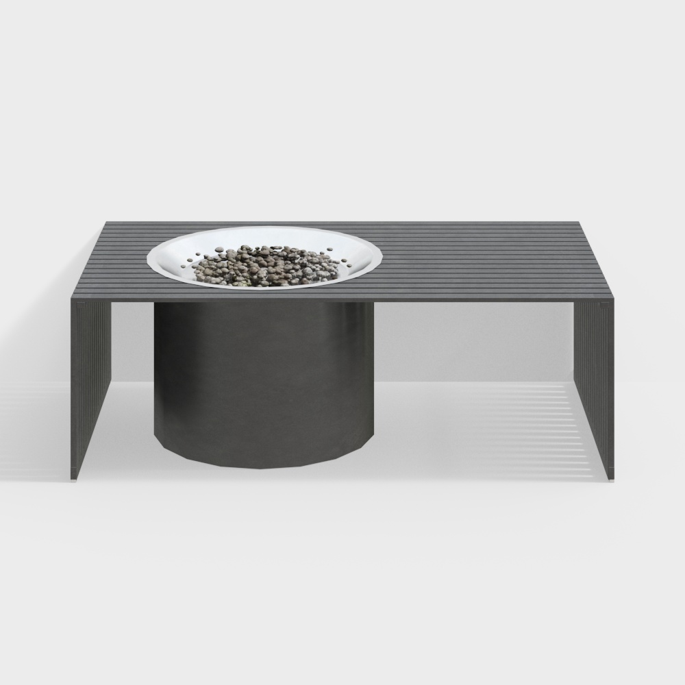 Urban Glow Coffee Table 3D Model – Low-Poly Metal & Ceramic