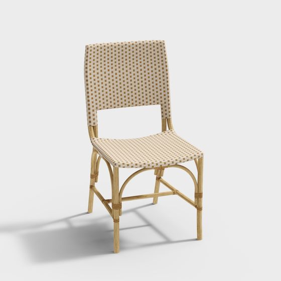 Wicker Dining Chair 3D model