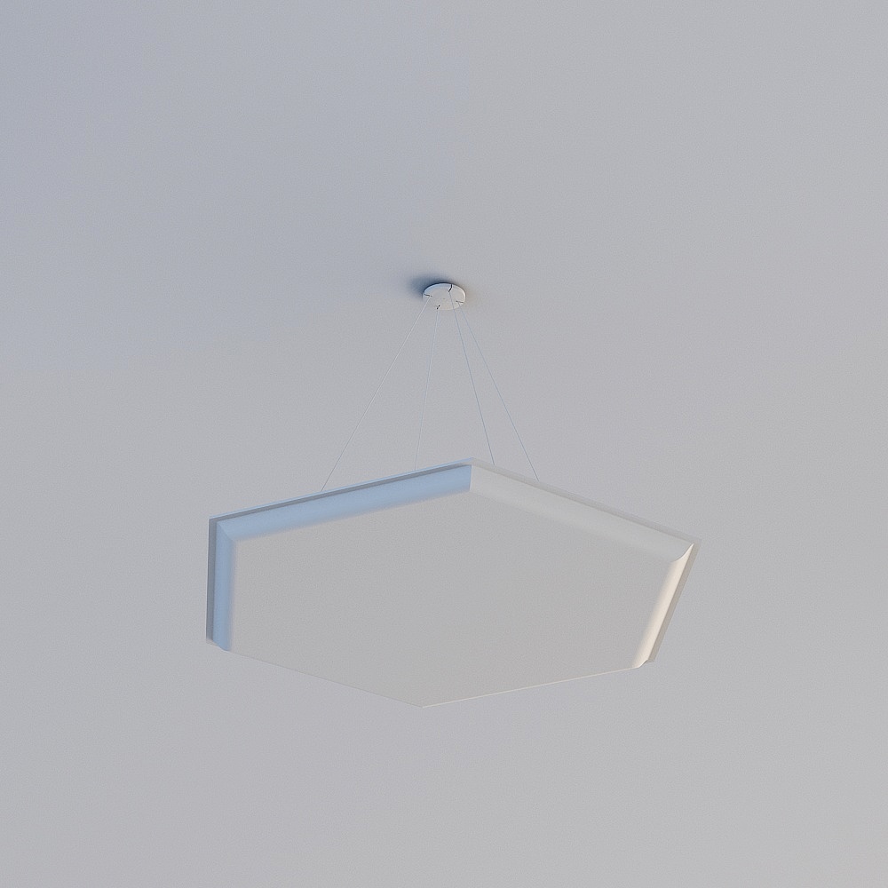 Hexagonal Pendant Light 3D model for Modern Interiors