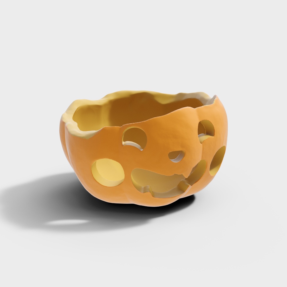 High-Detail Pumpkin Lantern 3D Model – Halloween Decor