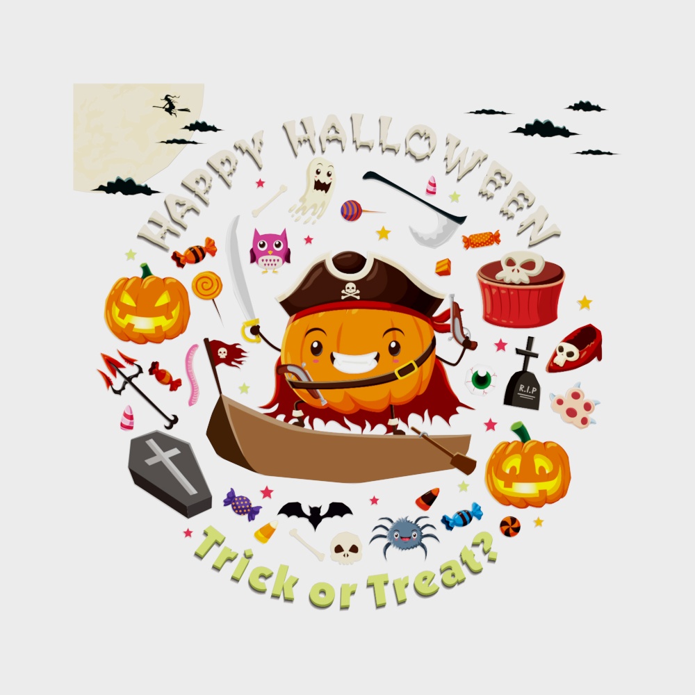 Pirate Pumpkin Party 3D Model – Halloween Decor