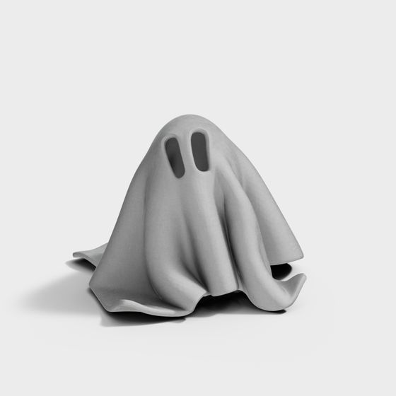 Ghostly Spirit Low-Poly 3D Model