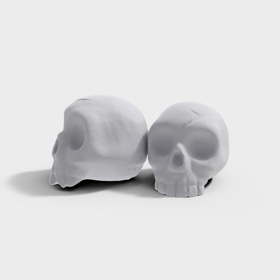 Low Poly Skull Head 3D Model