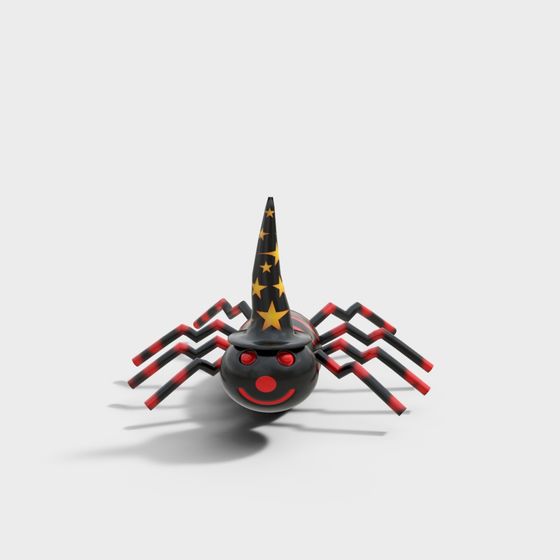 Spooky Spider Wizard 3D model for Halloween