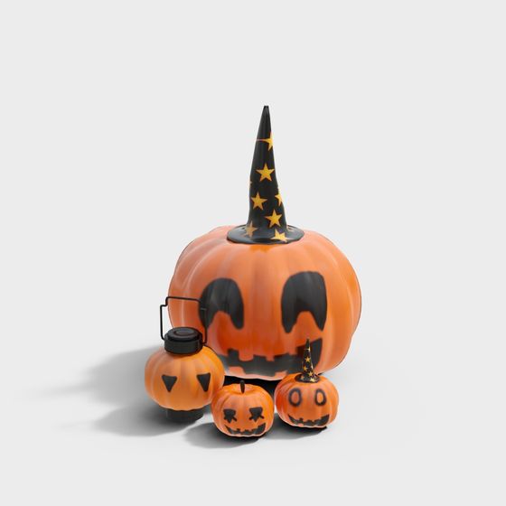Halloween Pumpkin Set 3D model