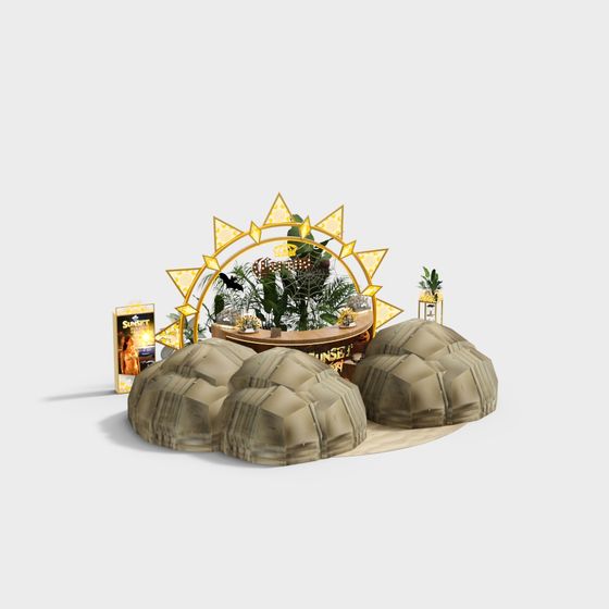 Tropical Beach Paradise 3D Model