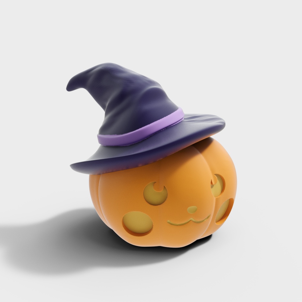 Charming Pumpkin Lantern 3D Model – Halloween Decor