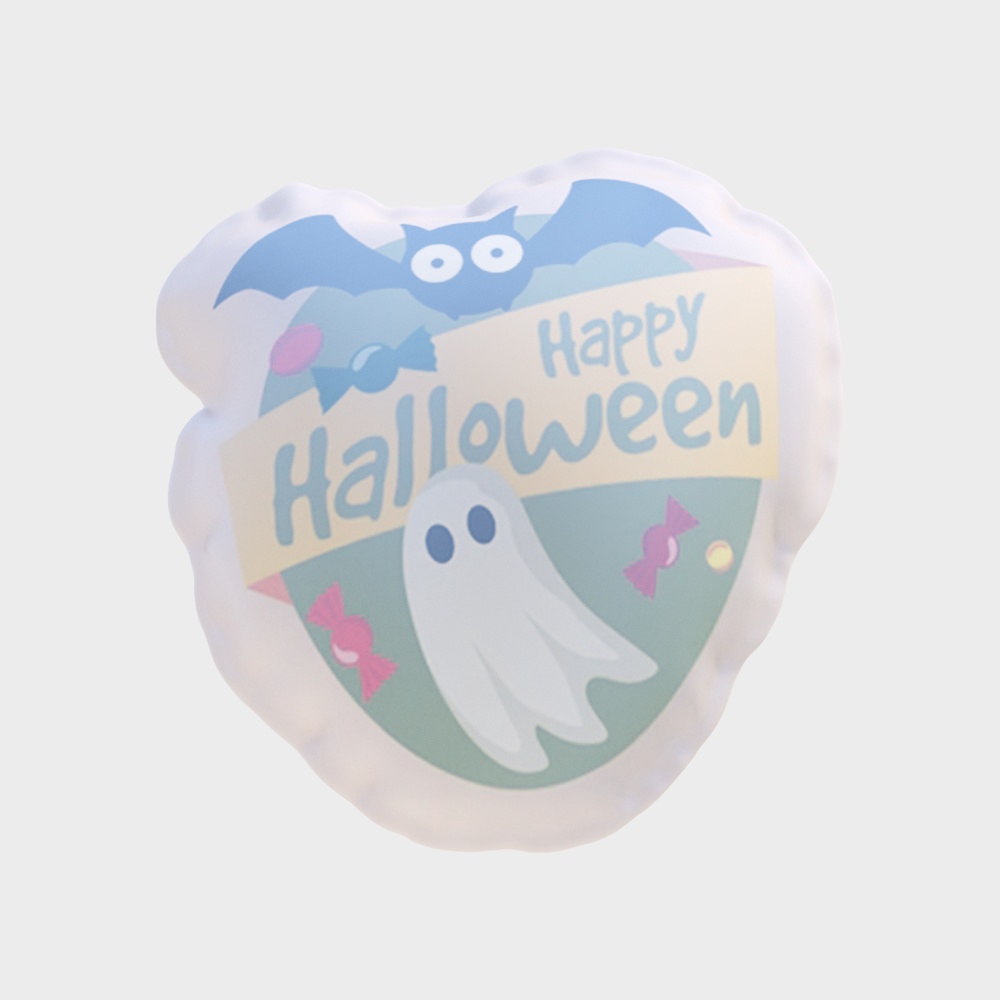 Halloween Ghost Plaque 3D Model – Low-Poly Festive Decor