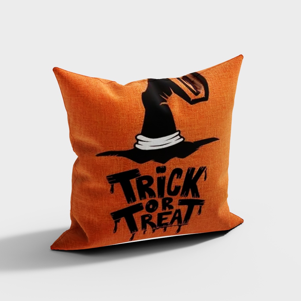 Trick or Treat Pillow 3D Model – Festive Low-Poly Design