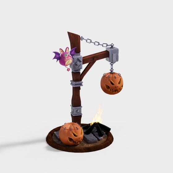 Charming Pumpkin Party Stand 3D model