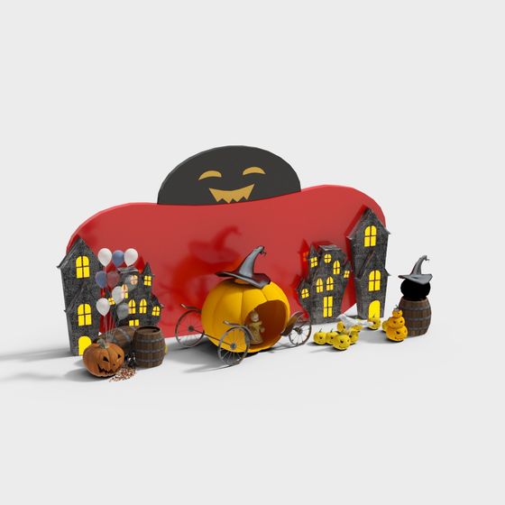Spooky Town Halloween 3D model
