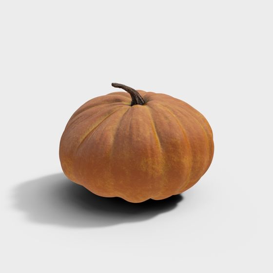 Low Poly Pumpkin 3D Model for Autumn Design