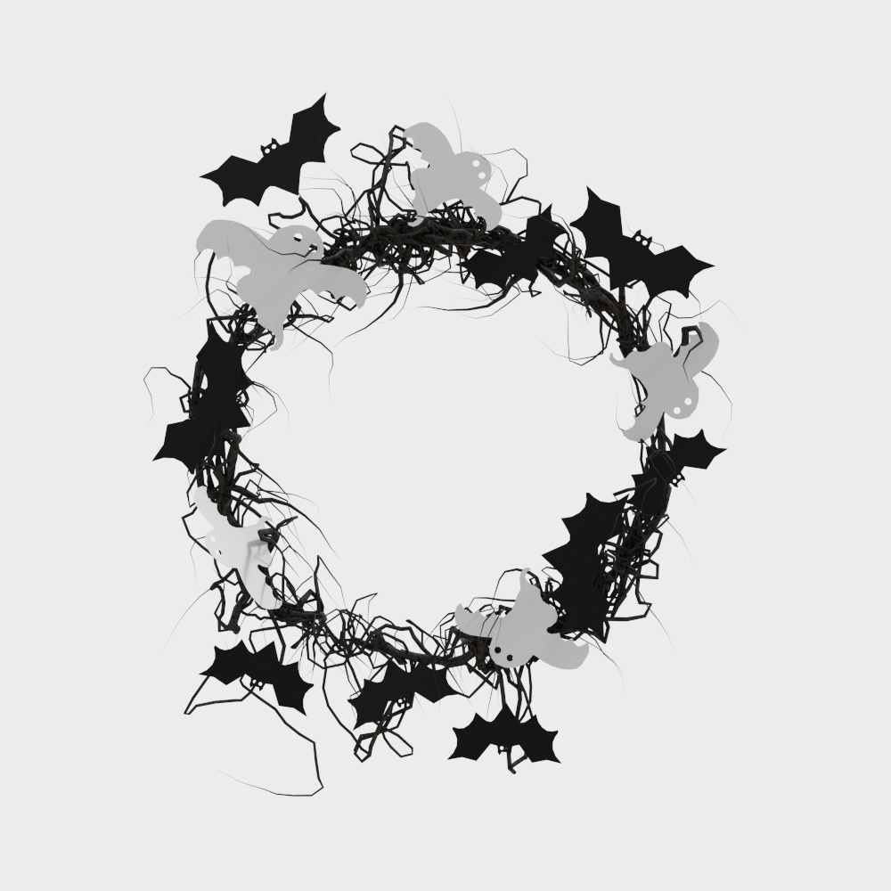 Halloween Ghost and Bat 3D Model – Low-Poly Spooky Set