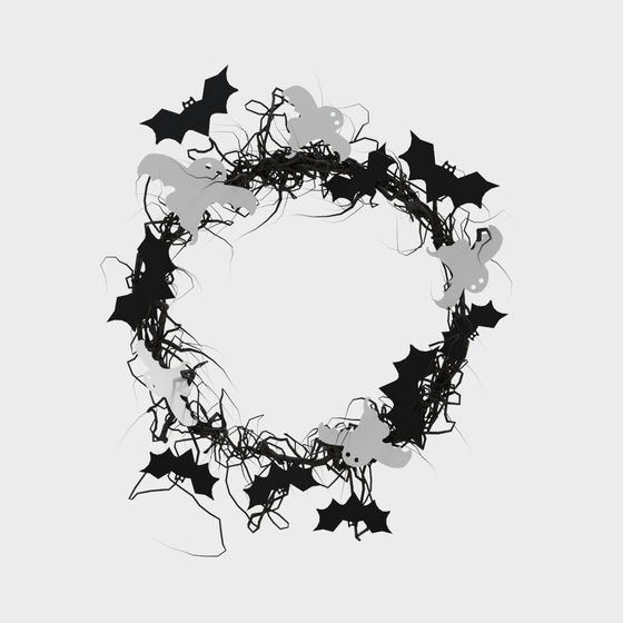 Mysterious Halloween Ghost and Bat 3D Model