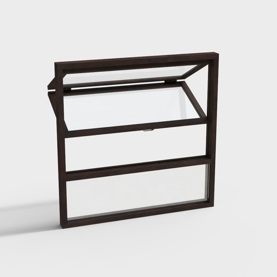 Black Folding Window 3D Model