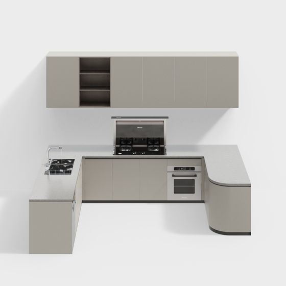 Modern Kitchen 3D model Design for Urban Living