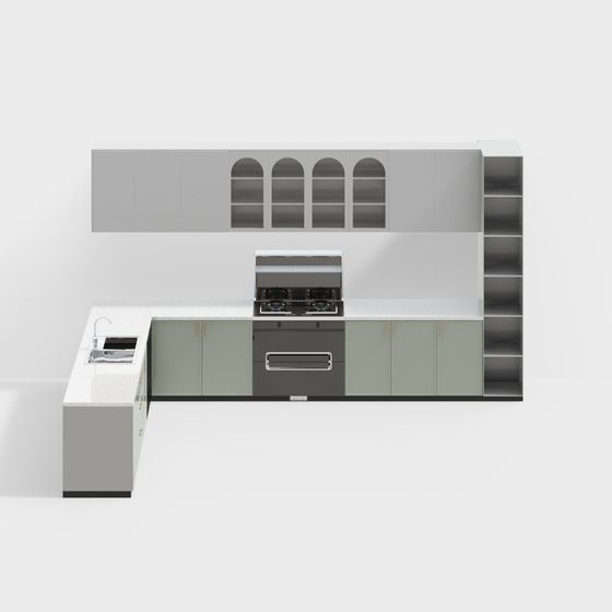 Minimalist Kitchen 3D model Design