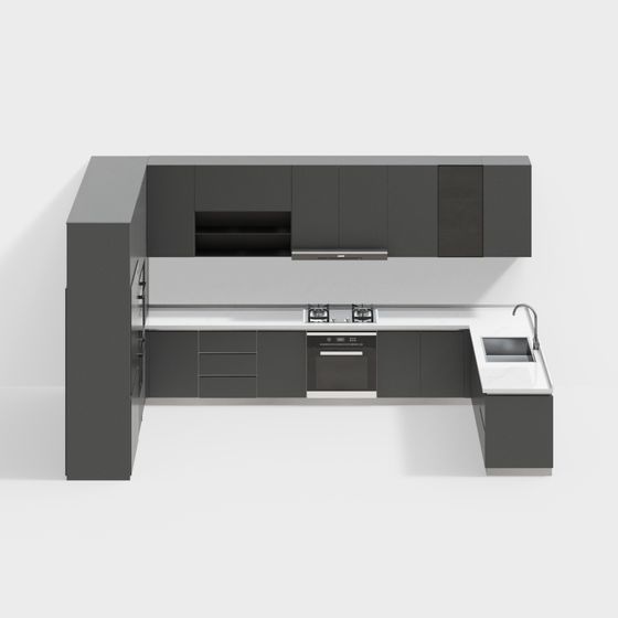 Elegant 3D Kitchen Model Design for Modern Living