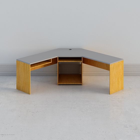 Modern L-Shaped Desk 3D model