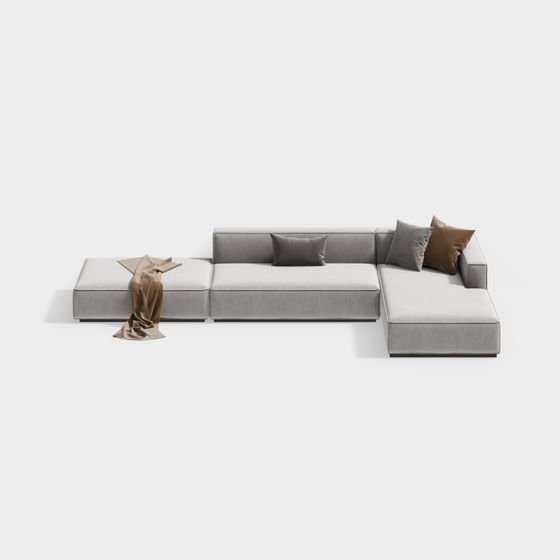Stylish Urban Comfort Sofa 3D model for Contemporary Spaces