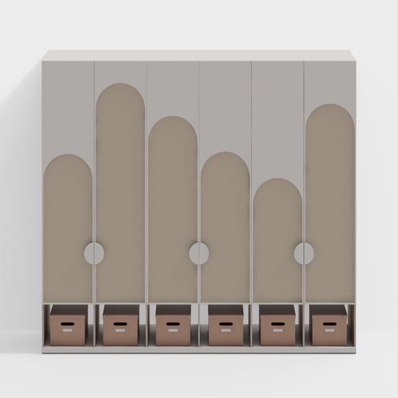 Curved Storage Cabinet 3D model for Contemporary Spaces