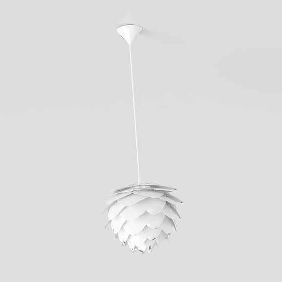 Elegant Low-Polygon Pendant Lamp 3D model