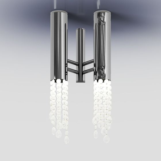 Elegant Low-Poly Crystal Pendant Light 3D model