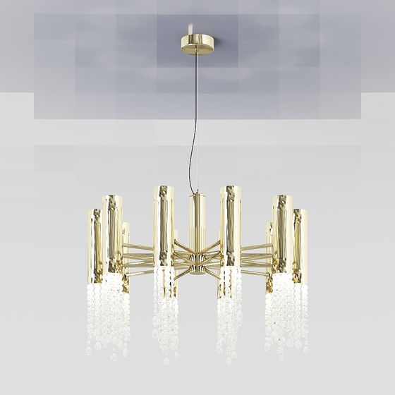 Elegant Crystal Chandelier 3D model