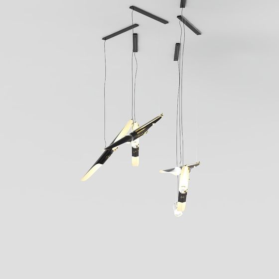 Suspended Art Light Fixture 3D model