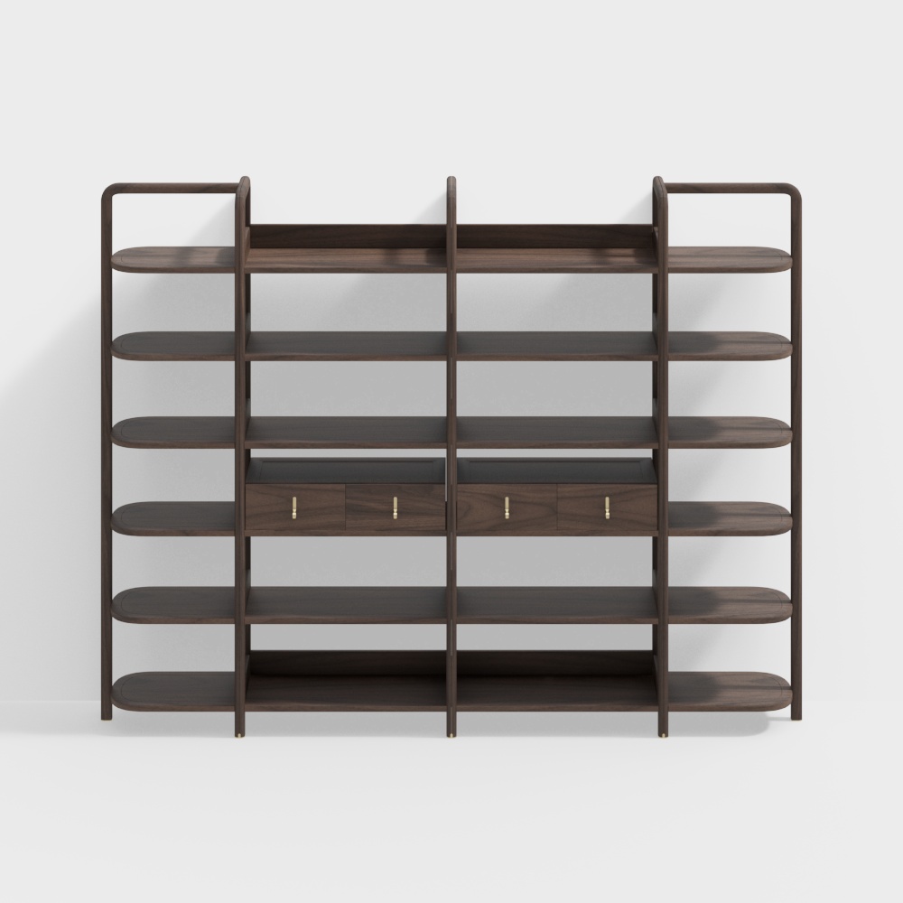 Estantería de nogal negro de Fuyu para Norteamérica