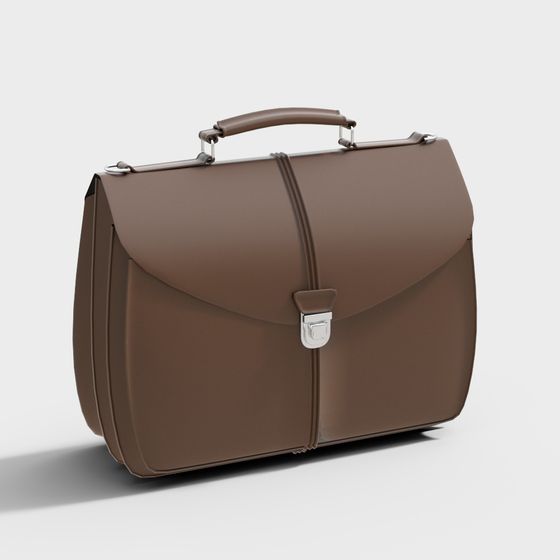 Stylish Brown Briefcase 3D model for Modern Design