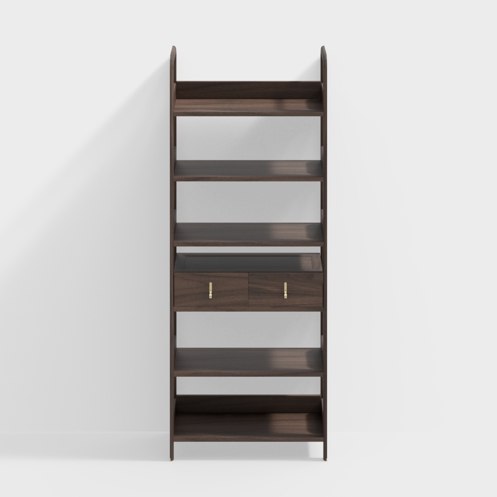 North American Black Walnut bookcase inside