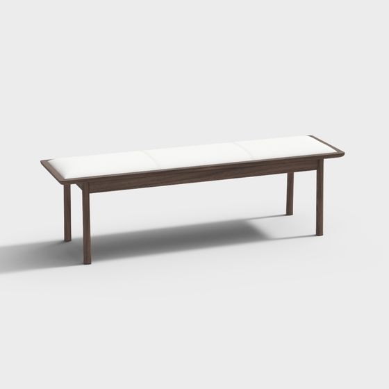 Elegant Urban Bench 3D model for Contemporary Spaces