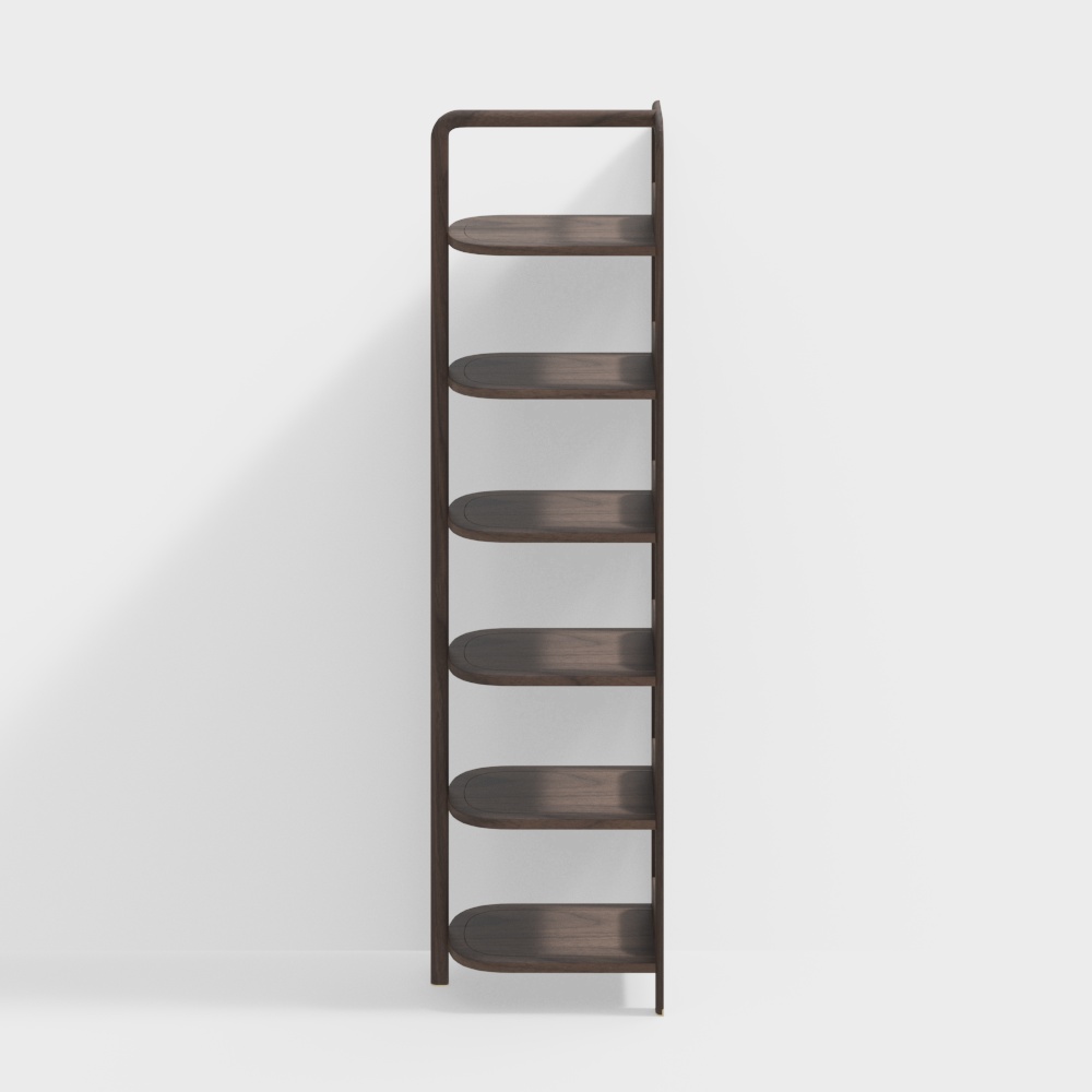 Боковой книжный шкаф из черного грецкого ореха