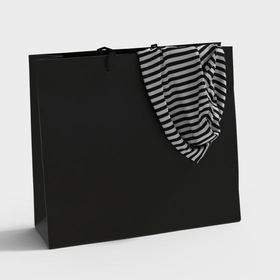Chic Minimalist Shopping Bag 3D model