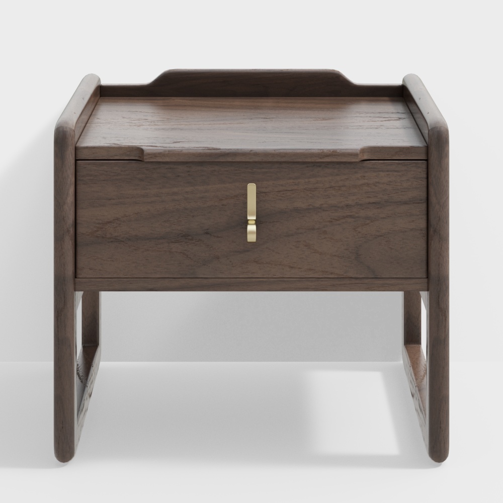 North American black walnut nightstand single draw