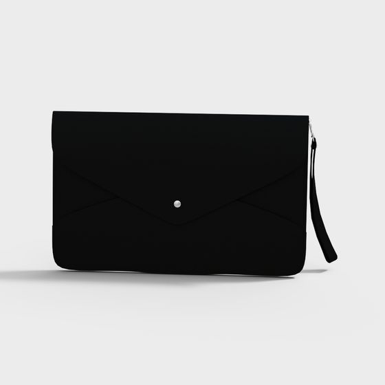 Elegant Black Envelope Bag 3D model for Urban Women
