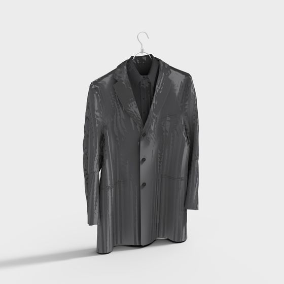 Urban Night Shadow Trench Coat 3D model