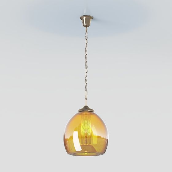 Amber Glow 3D model Chandelier for Modern Spaces