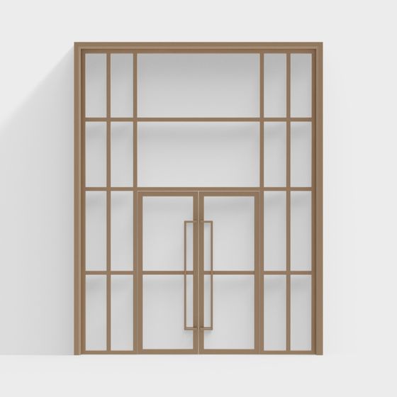 Stylish Modern Grid Door 3D model for Contemporary Spaces