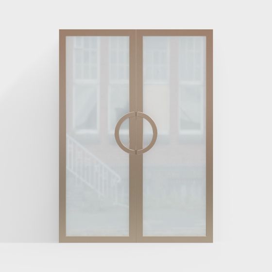 Elegant Glass Double Door 3D model