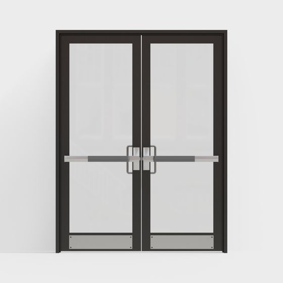 Minimalist Double Door 3D model for Contemporary Spaces