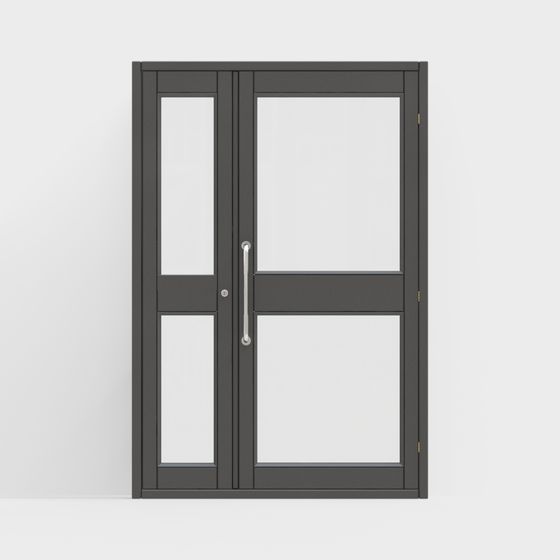 Elegant Low-Poly Double Door 3D model