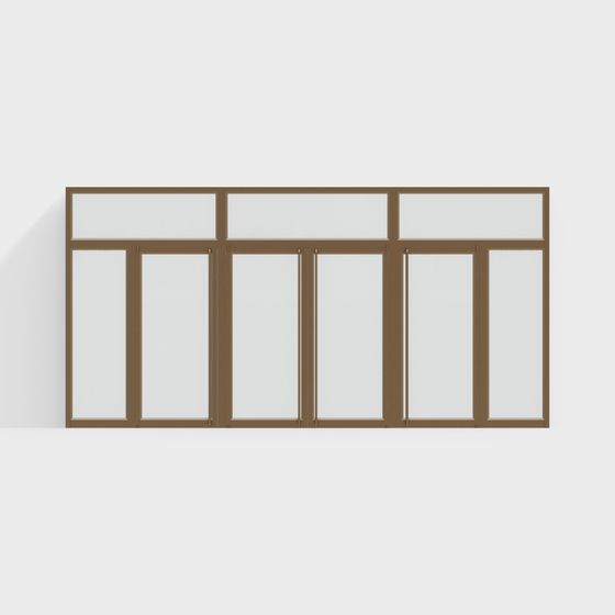 Low Poly Glass Partition Wall 3D model