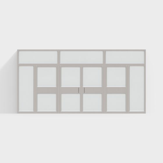 Stylish Glass Partition Door 3D model