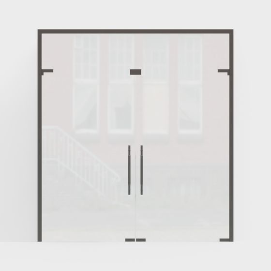 Modern Glass Door 3D model
