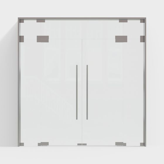 Modern Glass Sliding Door 3D Model
